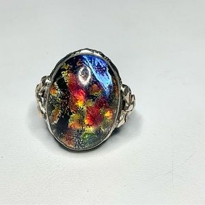 Sterling Silver 10K Art Deco Dragon’s Breath Ring Clark & Coombs